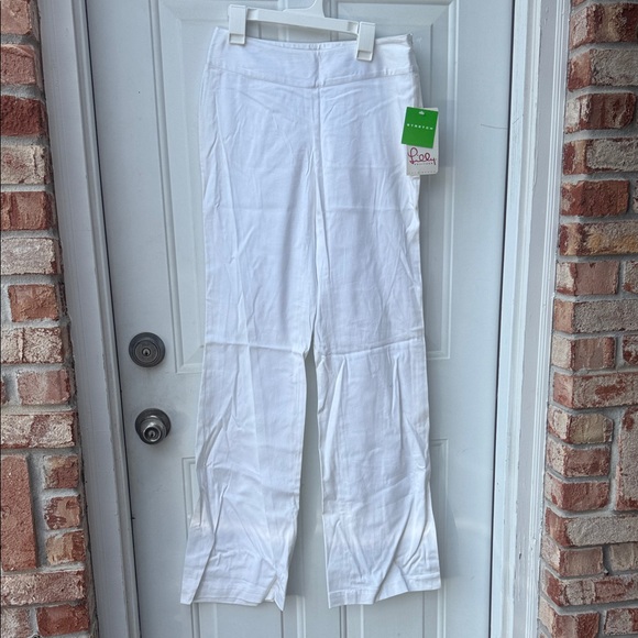 Lilly Pulitzer NWT 0 stretch palm beach White Wide-Leg Pants - Picture 1 of 5